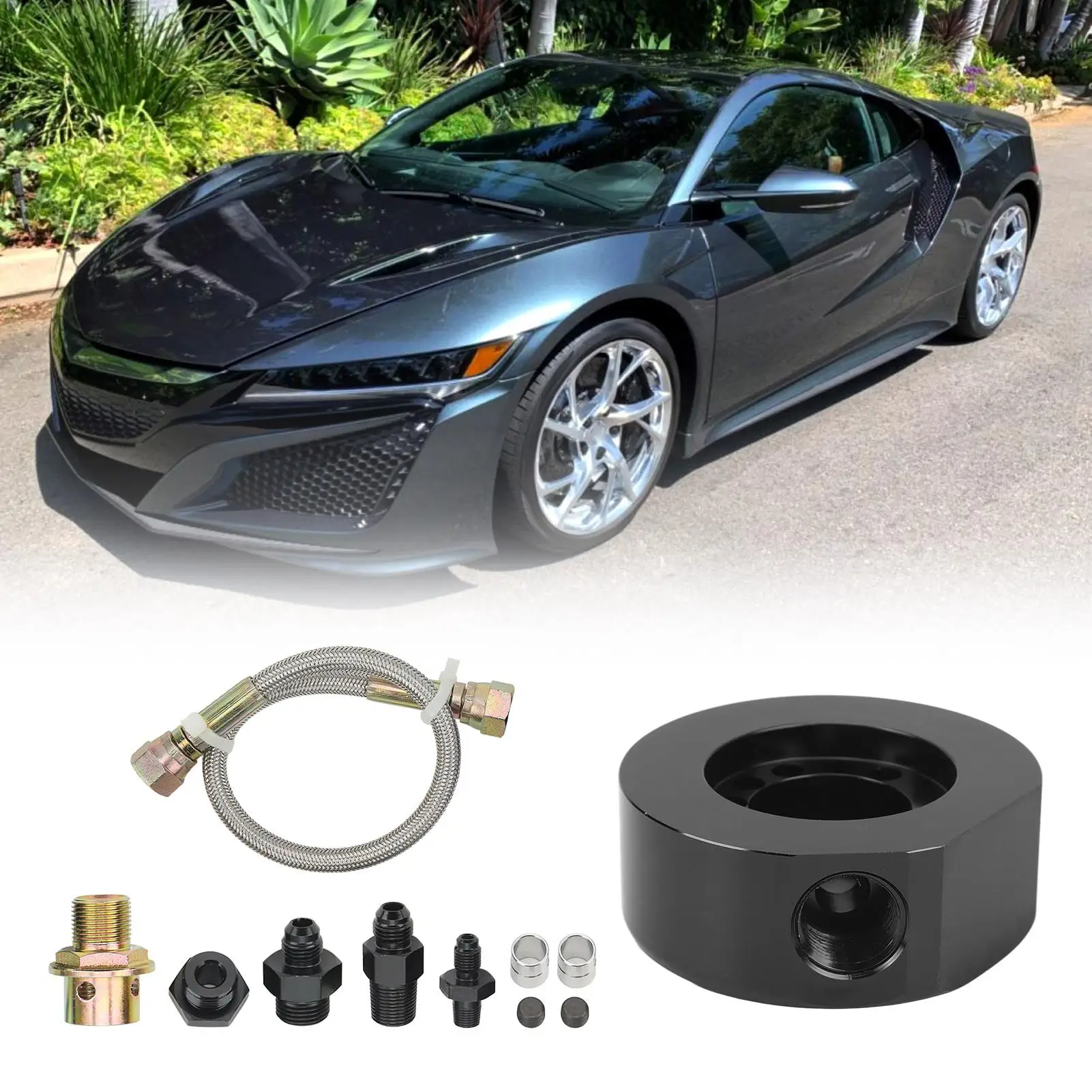 Oil Filter Plate Adapter VTEC Head Conversion Kit Aluminum Wearproof for ls B18 B20 Swap Engines
