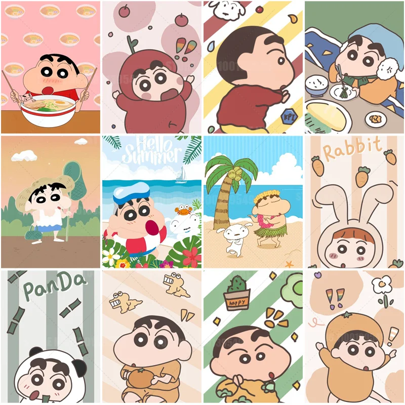 5D DIY Diamond Painting Crayon Shin Chan Japaness Anime Mosaic Cross Stitch Rhinestone Pictures Home Decor For Kids Room Gift