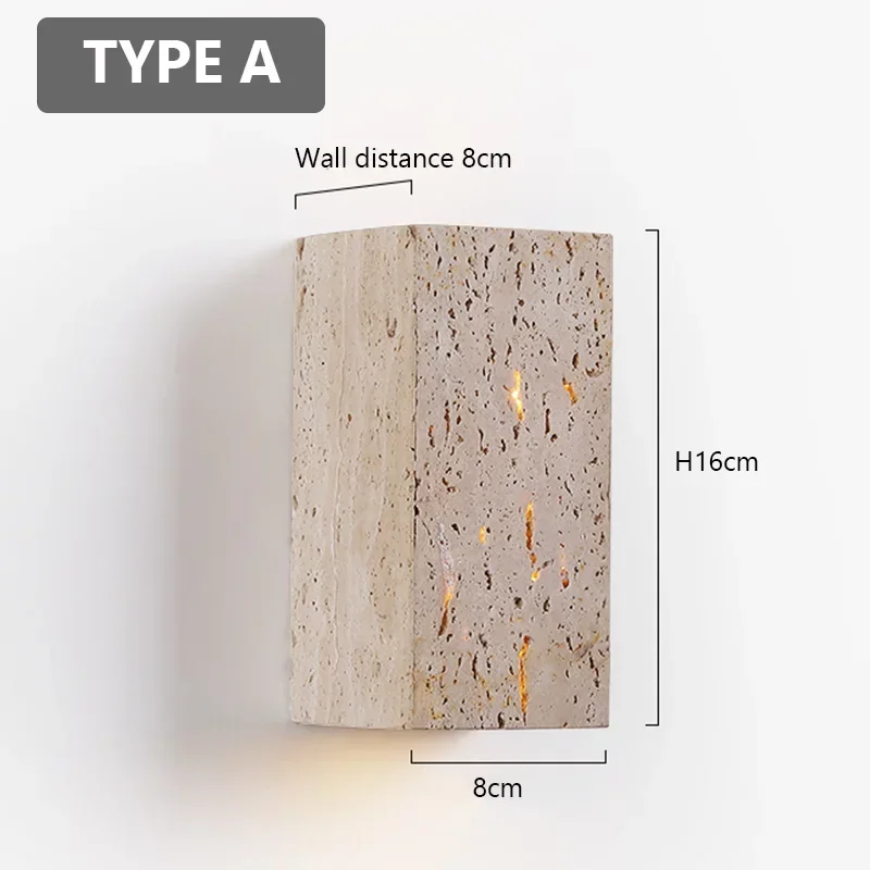 

Лума квадратный настенный светильник из желтого травертина