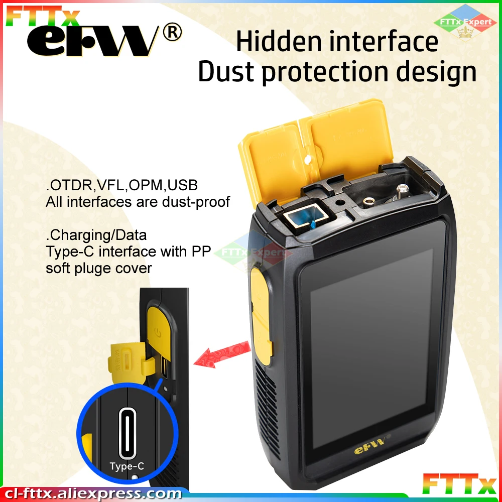 Mini OTDR Active Fiber Live Test 1550nm 20dB Optical Fiber Reflectometer Touch Screen OPM VFL OLS Fiber Tester SC Connector