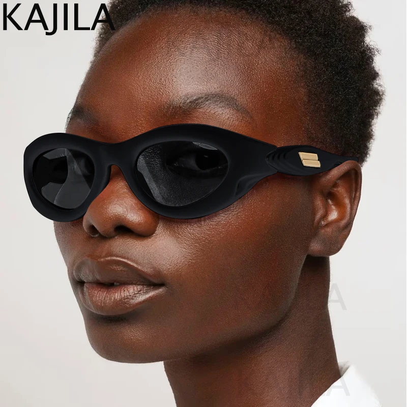 Овальные спортивные солнцезащитные очки в стиле стимпанк для женщин 2024