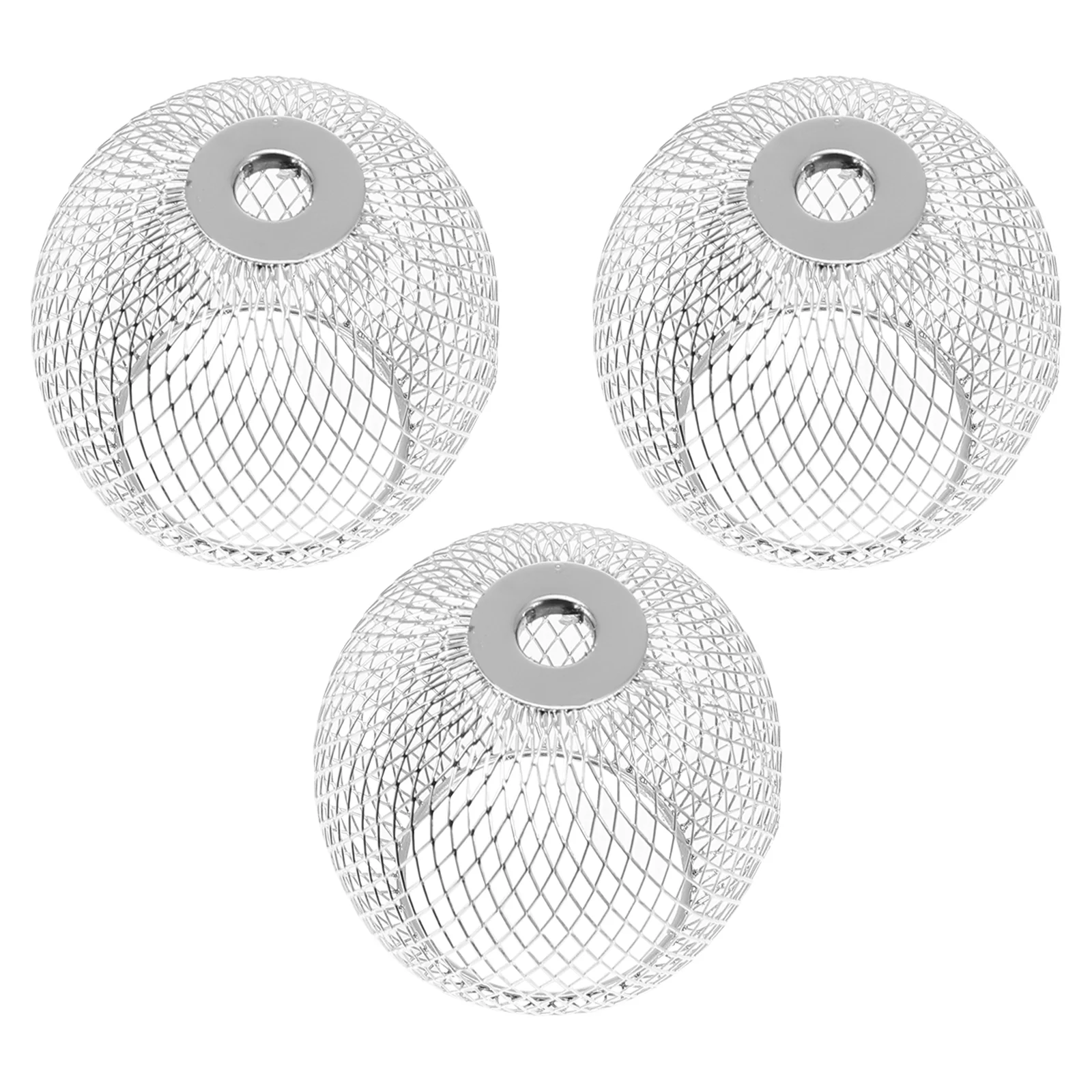 

3 Pcs Shield Lampshade Vintage Light Bulbs Ceiling Replacement Metal Spherical Cover