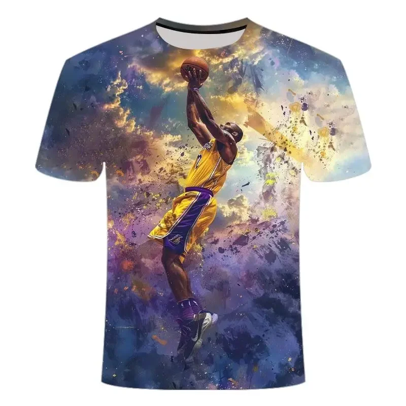 Повседневная дышащая летняя футболка с 3D-принтом звезды НБА KobeT полиэстеровая