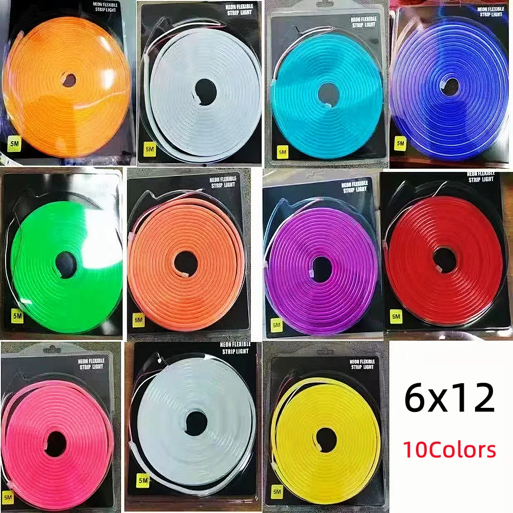

DC12V Neon LED Strip 5M SMD2835 120LEDs/M Waterproof Flexible Rope Tube Sign Light For KTV Bar Shop Home Xmas Holiday Decoration