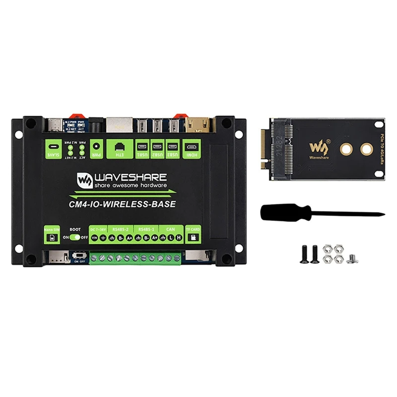 Плата расширения Waveshare для Raspberry Pi CM4 промышленный модуль 5G/4G/LoRa связи IO