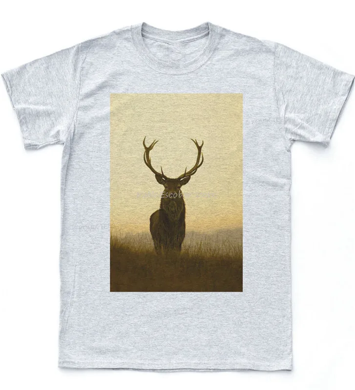Футболка мужская с круглым вырезом винтажный топ в стиле ретро оленем Инди