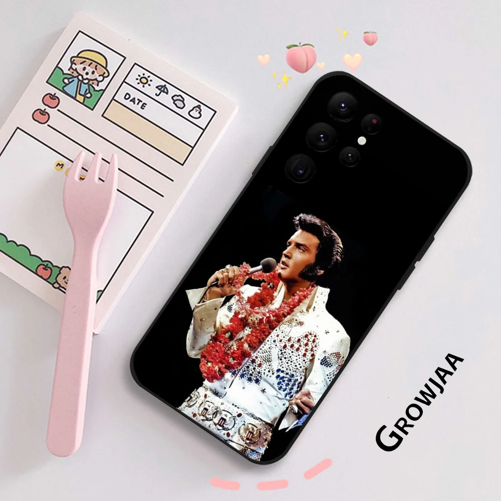Singer E-Elvis P-Presley Phone Case for Samsung Galaxy S24 Ultra S22 S23 S21 S20 5G Protective Silicone TPU Funda