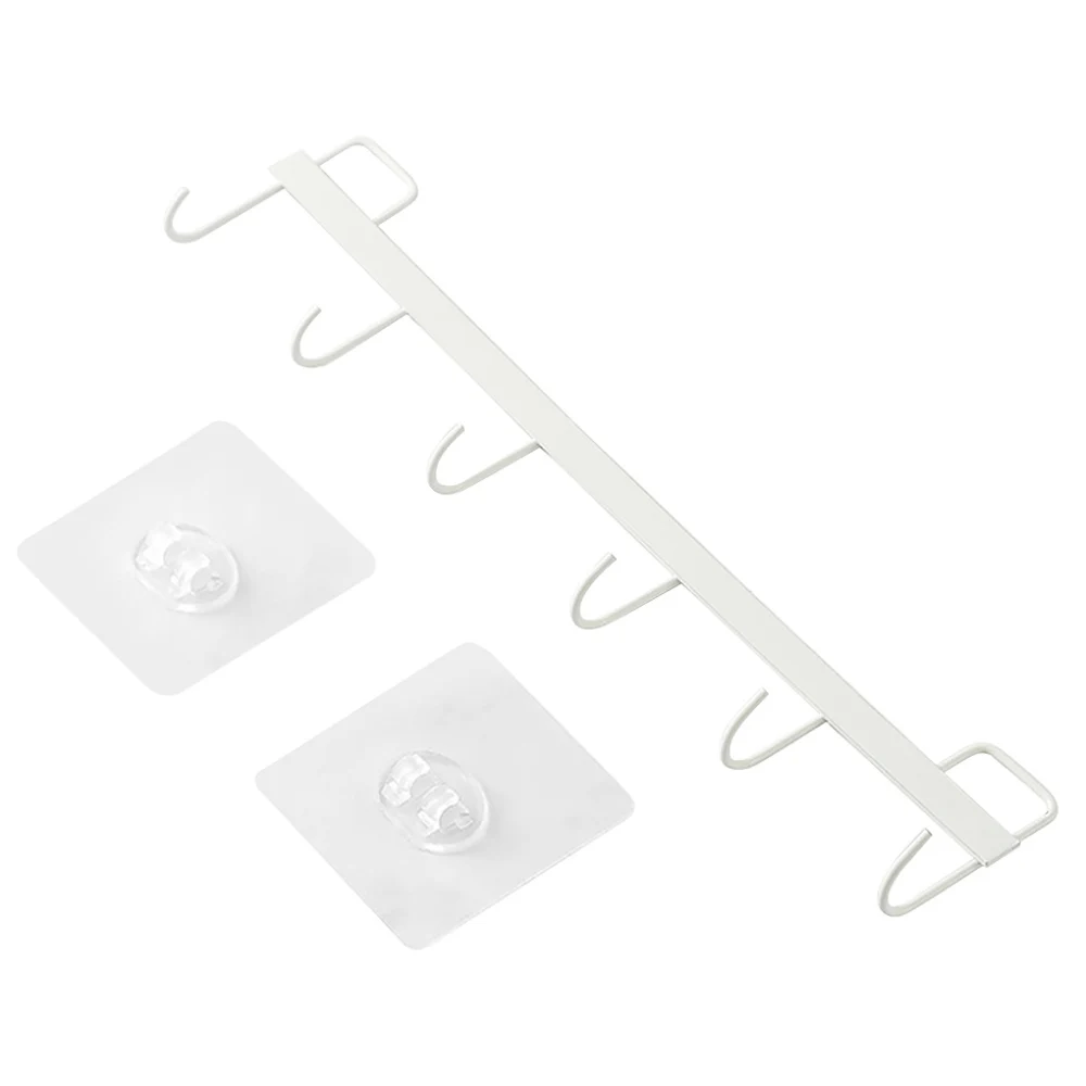 

6 Hooks Rack Rail Wall Mounted Coat Hat Hanger Entryway Kitchen Utensil Towel Clothing Hanging Stand Multifunctional Door Hook