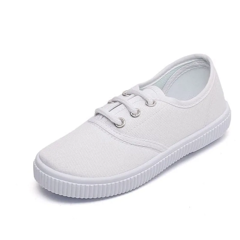 Kids Shoes For Boys Girls White Children's Casual Flats Canvas Shoes Dance Performance Sports White Sneakers for School CSH1347 images - 6