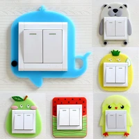 cute cartoon switch sticker fashion creative luminous switch socket silicone protect cover waterproof wall stickers decoration
