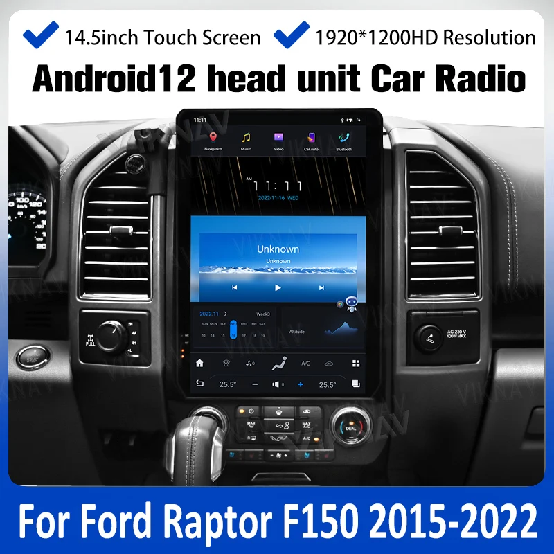 

Автомобильный радиоприемник с сенсорным экраном 14,5 дюйма для Ford F150 2015 - 2022 Android12, головное устройство, плеер, GPS, Авторадио с Carplay