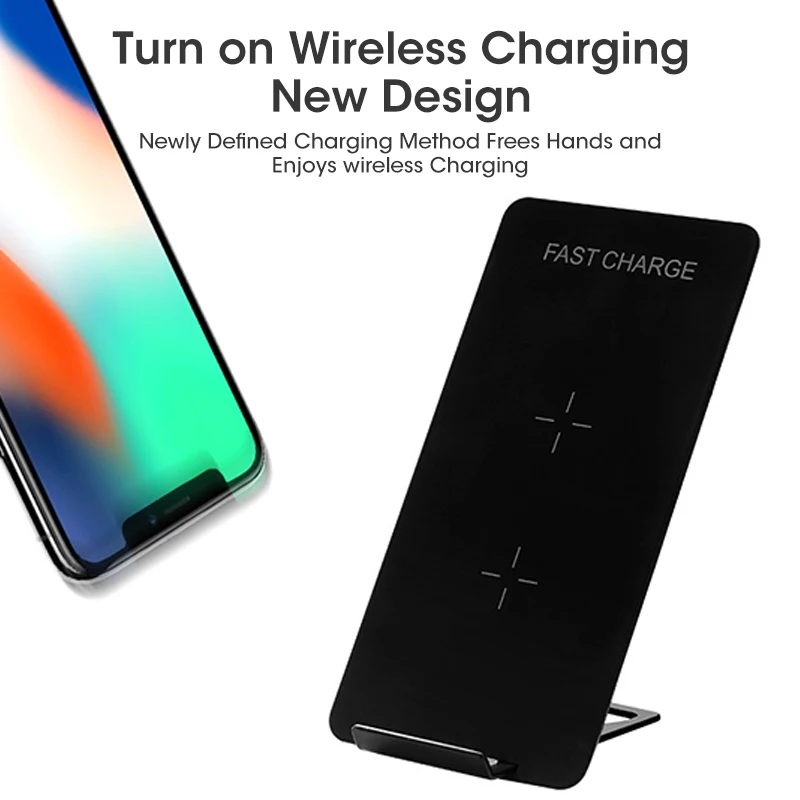 QI Dual Coil Wireless Chargers Foldable for Samsung iPhone 10W Phone Fast Charging Station Holder Stand Travel Charger Docking |