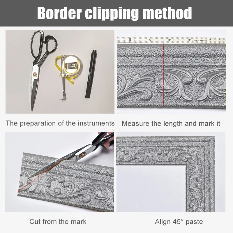 230cm 3D Foam Embossed Corner Line Self-adhesive Wall Waist Waterproof Decor Sticker Border Edge Strip Decoration |