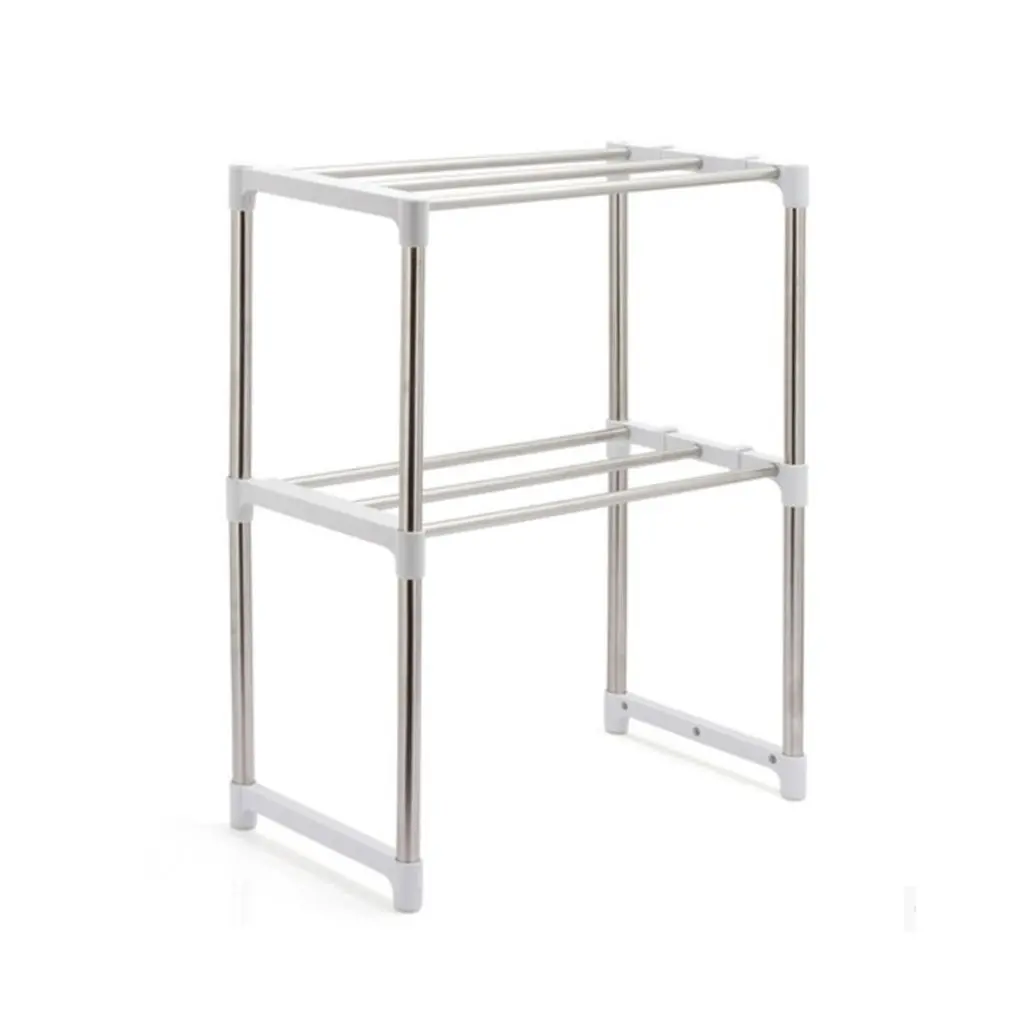 

Practical Design Multifunctional Stainless Steel Kitchen Storage Rack Telescopic Household Use Microwave Oven Rack