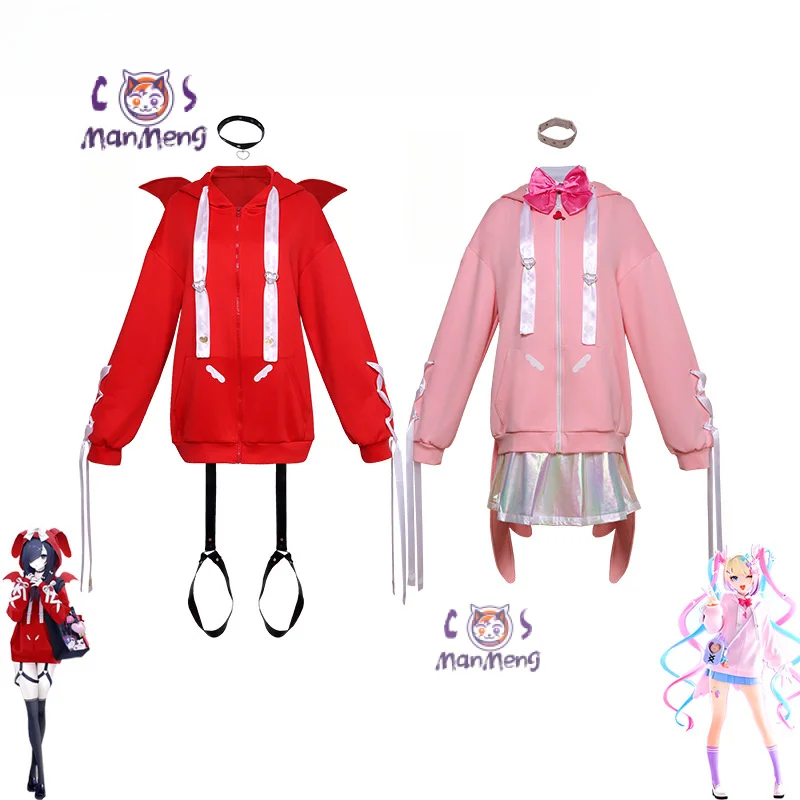 KAngel Ame Game Needy Girl Overdose Аниме Косплей Костюм Парик JK Униформа Кожаная Юбка Комплект