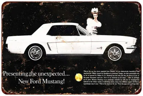 Форд Мустанг 1965 года # 2 репродукции винтажных металлических знака LOOK 8 x 12