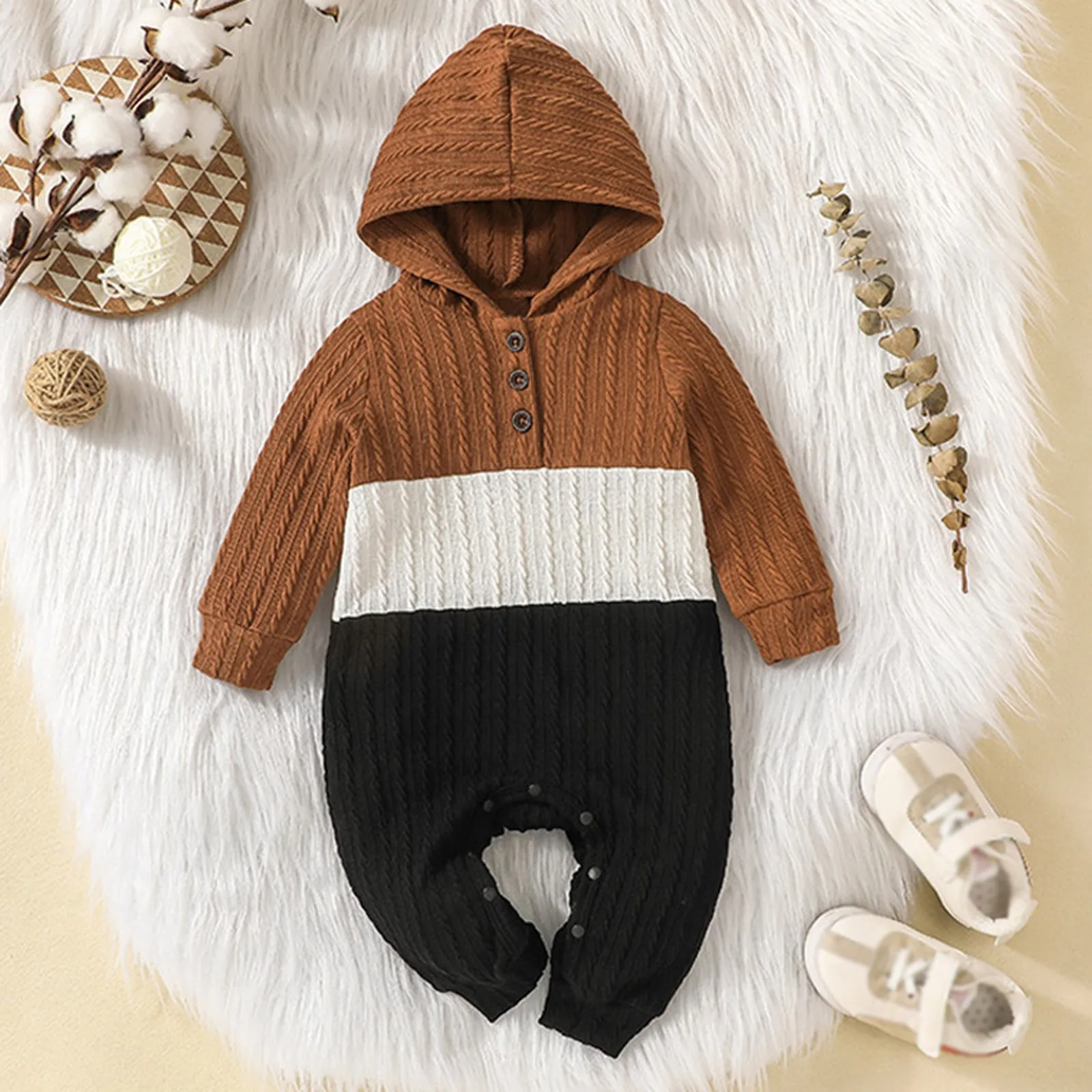 

Хлопковые шорты для младенцев мальчиков и девочек, комбинезон с длинным рукавом, комбинезон в стиле пэчворк, цветной костюм с капюшоном, комбинезон, одежда для сна