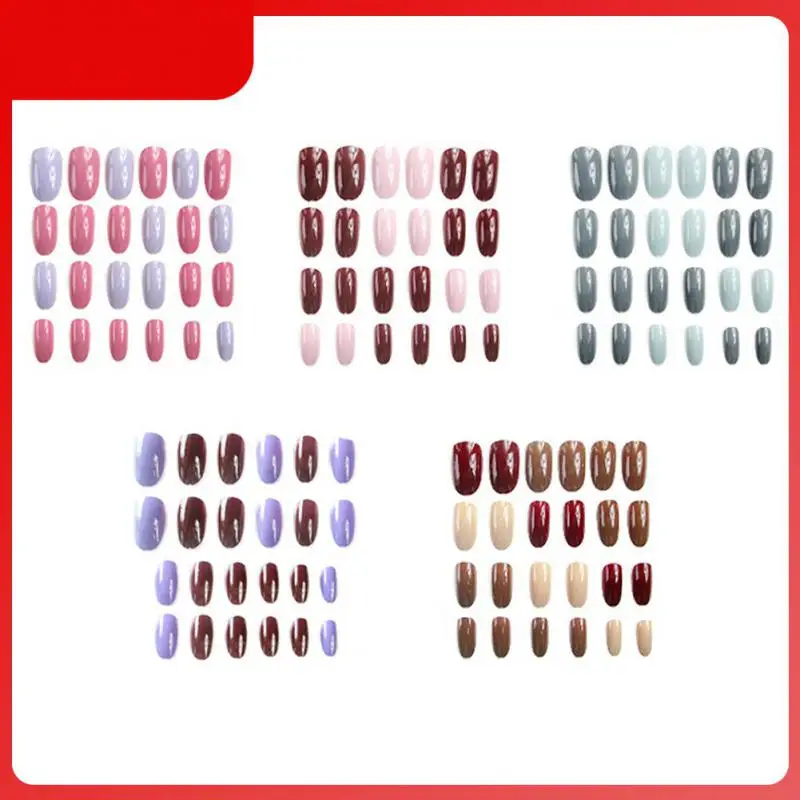 

24 шт., накладные ногти ELECOOL с длинной круглой головкой, 5 накладных ногтей, набор для наращивания ногтей, искусственные ногти, накладные ногти