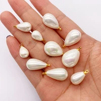 exquisite natural pearl shell drop shape pendant 8 18mm make vintage womens earrings for diy charm jewelry necklace accessories