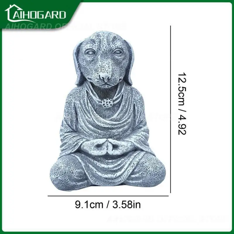 

190g Courtyard Decoration Dog Statue Durable Realistic Shape Decorative Dog Frostproof Dog Sculpture Decoration Party Supplies