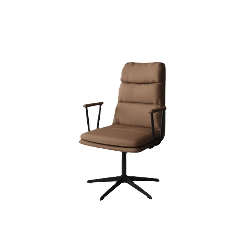 

YY Light Luxury Genuine Leather Computer Chair Home Comfortable Long-Sitting Simple Chair