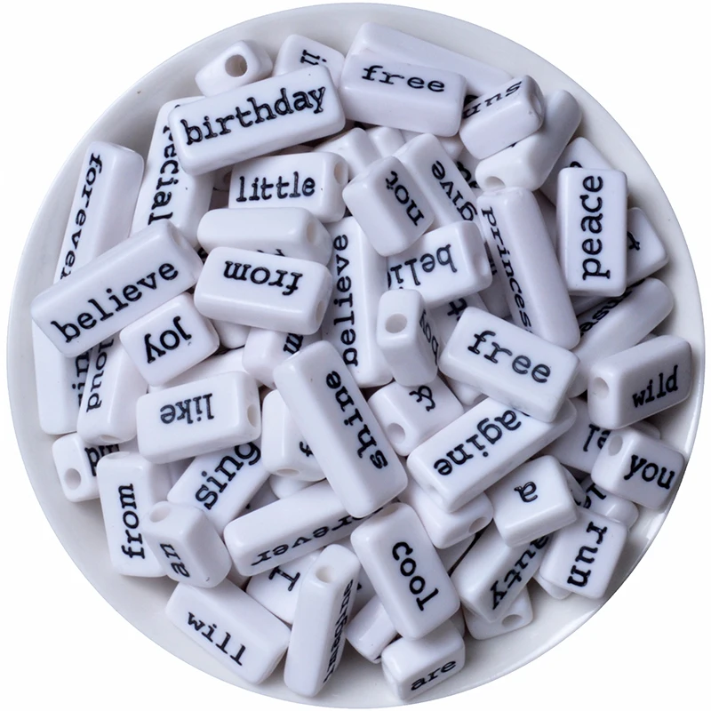 

Wholesale Random Acrylic Letter English Words Spacer Beads For Jewelry Making Handmade Diy Bracelet Necklace Children's Teaching