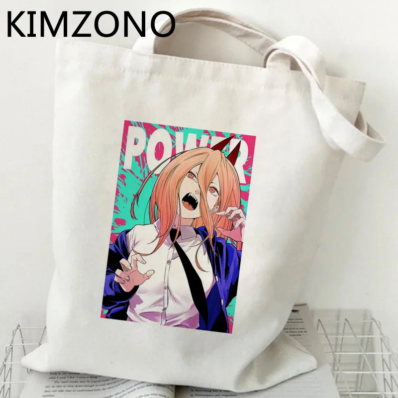 

Chainsaw Man shopping bag recycle bag eco handbag shopping tote bolsas de tela bag cloth sacola jute woven grab
