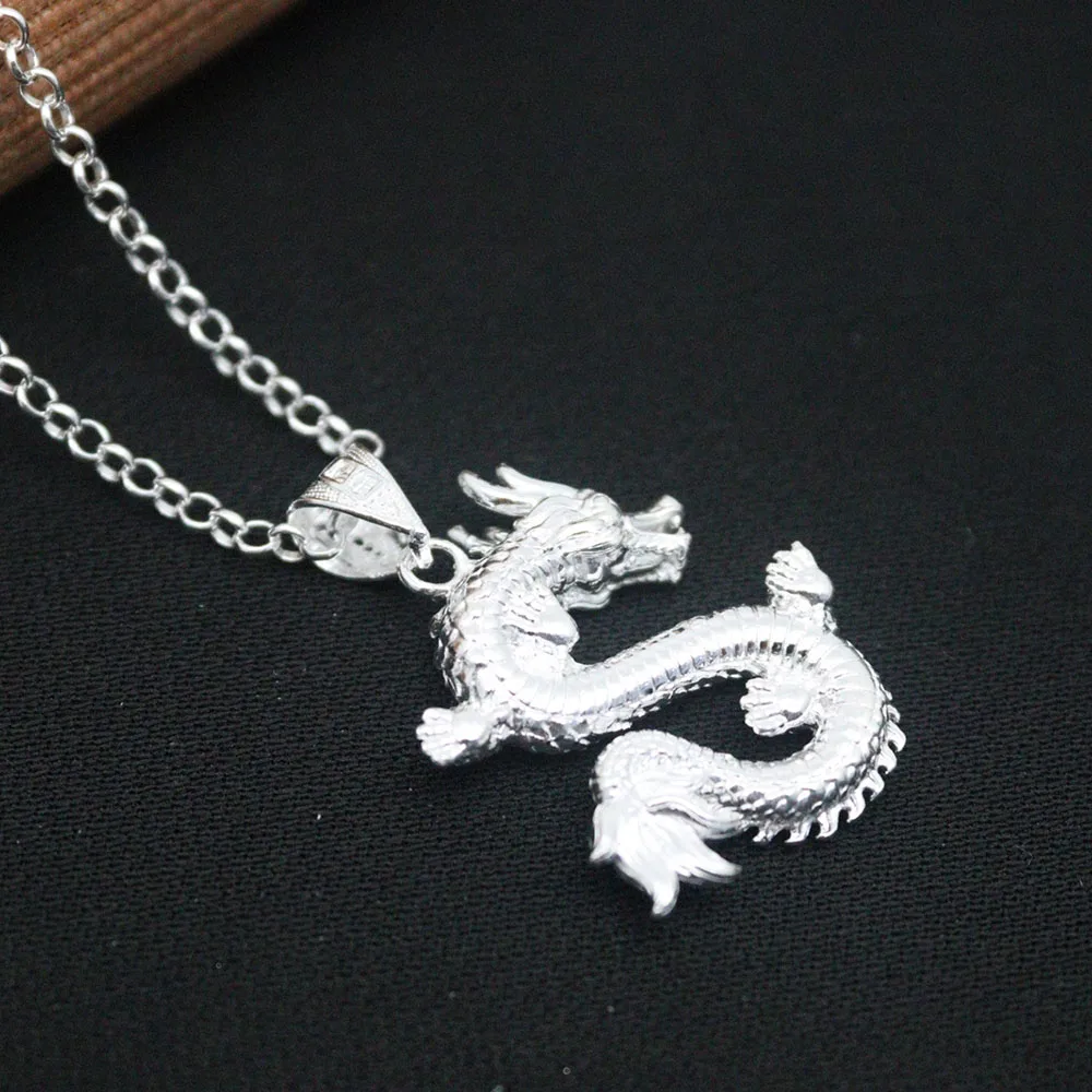 Однотонное ожерелье из чистого серебра 999 пробы с искусственной кожей