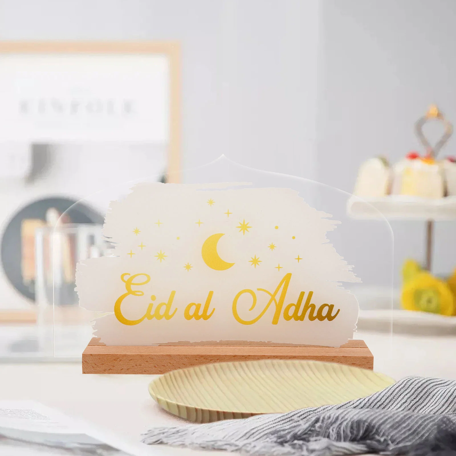 

Eid Mubarak Desktop Ornament Table Ramadan Decoration Islamic Table Desktop Adornment