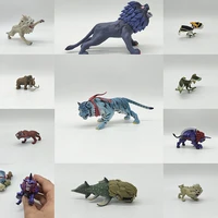bandai anime figures simulation model lion mammonteus primigenius machairodus fish bird animal model toy