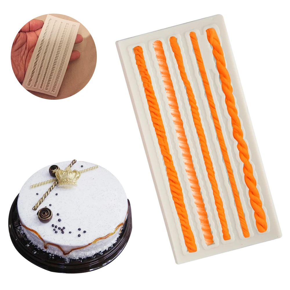 Силиконовые 3D формы в виде веревки инструмент для украшения тортов форма выпечки