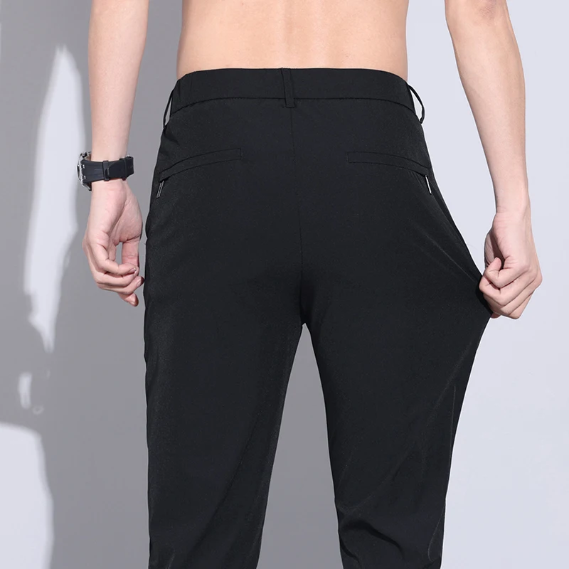 Брюки мужские ультратонкие из вискозы брендовая одежда повседневные Модные