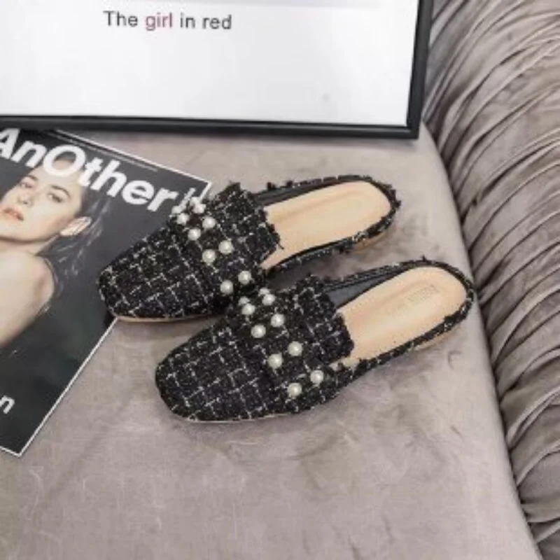 

Женские туфли на плоской подошве, Элегантные повседневные шлепанцы с острым носком, уличные тапочки, размер Лето 2023