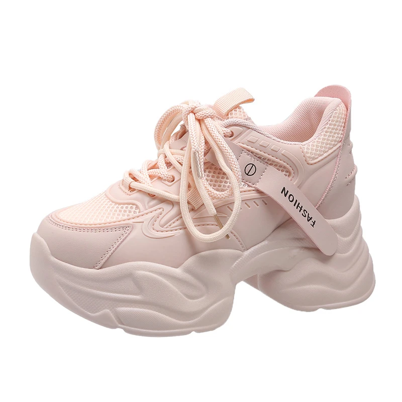 

Platform Shoes for Women Mesh Breathable Chunky Sneakers 9CM High Platform Designer Tennis Shoes Increase Casual Sport Shoes