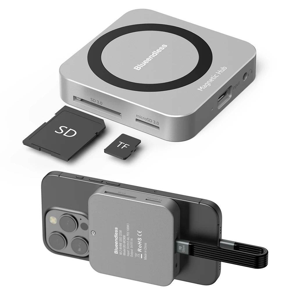 Концентратор 8 в 1 USB C с корпусом SSD Док-станция для ноутбука 4K 60 Гц HDMI-совместимый 10