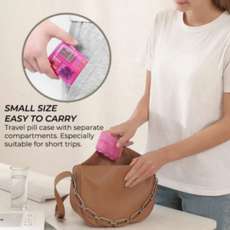

Портативный дорожный контейнер для таблеток, органайзер для таблеток, влагостойкий контейнер для таблеток, Карманный Кошелек для ежедневн...
