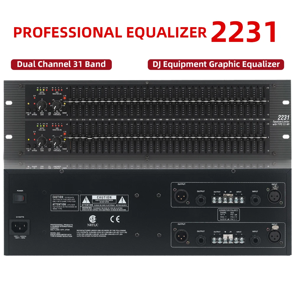 

Оригинальный 2231 двухканальный 31 диапазон DJ оборудование графический эквалайзер 2231 аудио эквалайзер для караоке и звуковых представлений