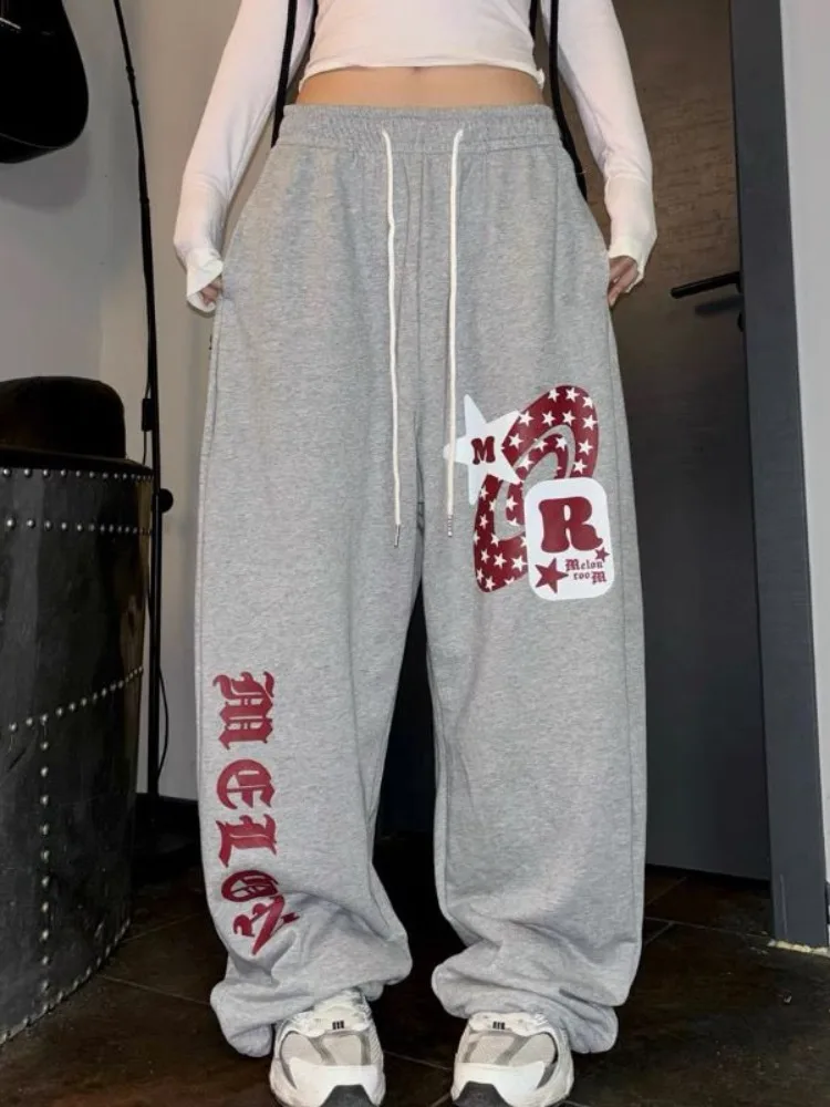 HOUZHOU Y2k винтажные мешковатые спортивные штаны для бега женские уличные брюки в