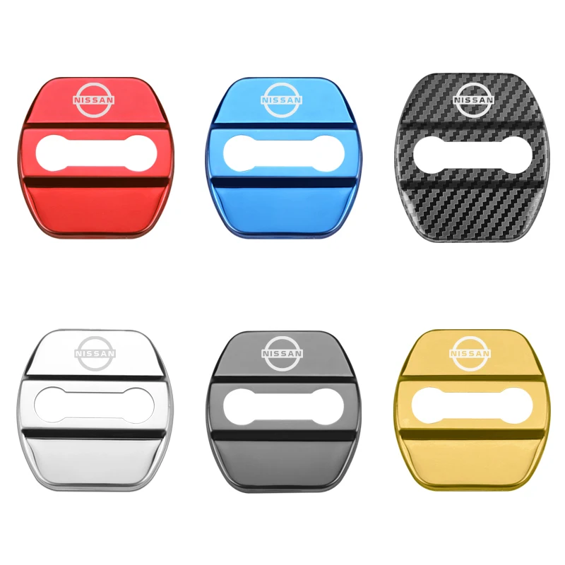 

4Pcs Car Door Lock Cover Sticker For Nissan Altima Juke Leaf Maxima Micra Murano Note Pulsar Qashqai Sentra Teana X-Trail Tiida