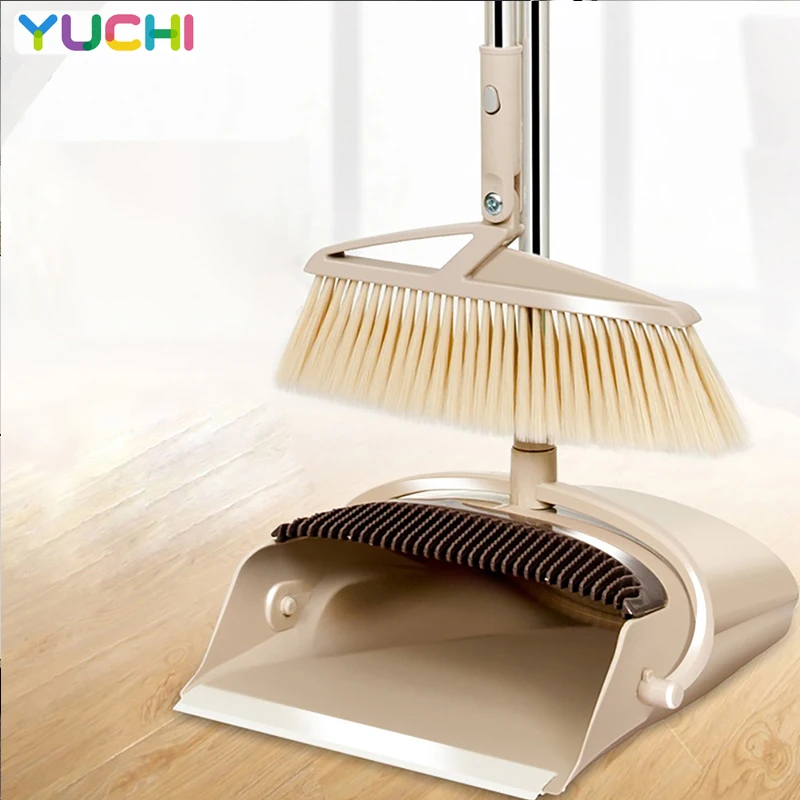

Long Handle Dustpan Broom Dustpan Suit Accessories Set Windproof Foldable Supplies Dustless Lazy Helper Extendable Broom
