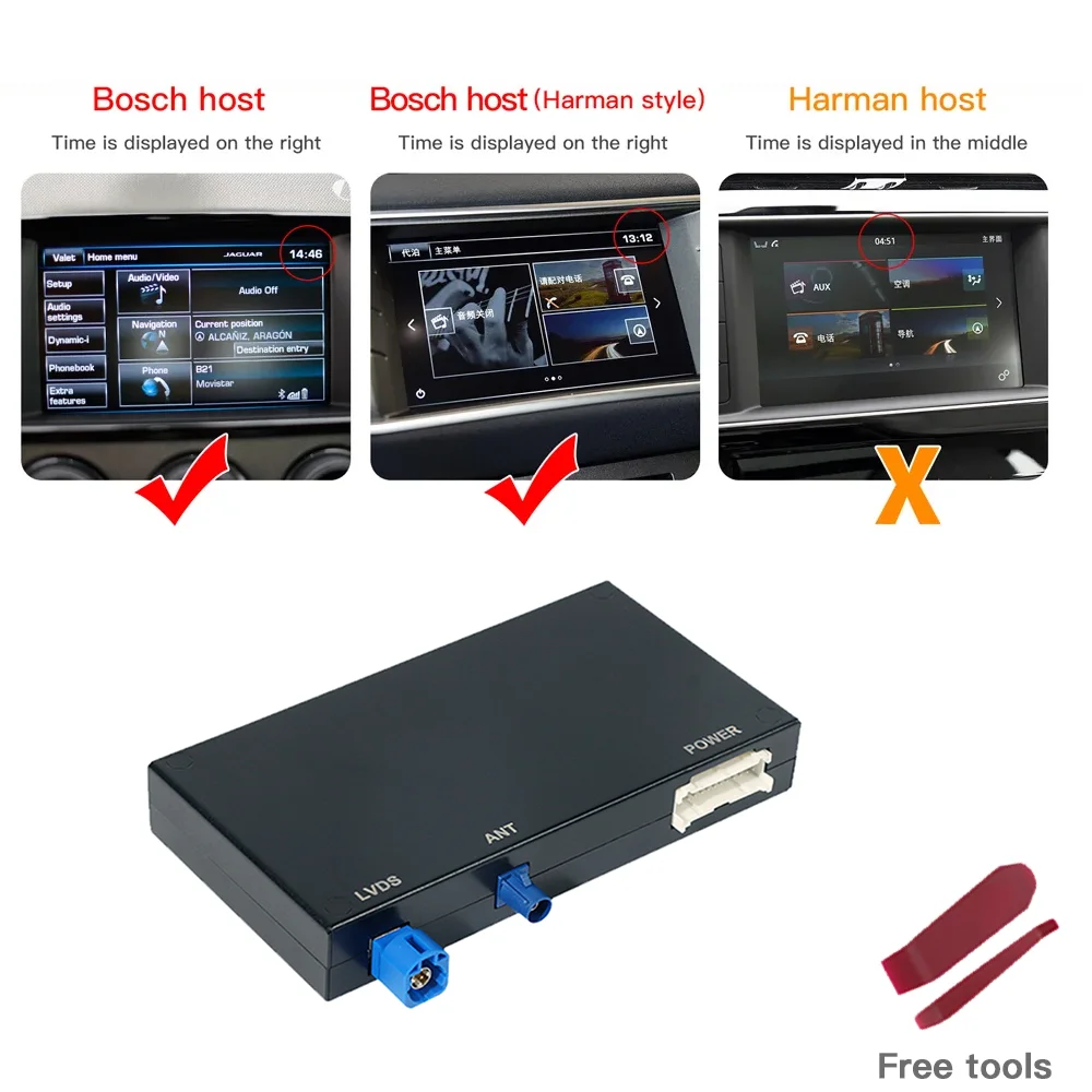 

CARABC беспроводной модуль CarPlay Android Auto для Land Rover Jaguar Bosch Discovery 4 Aurora Freelander 2 XE XF XJL Airplay