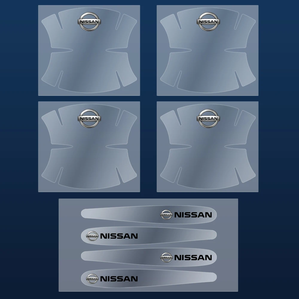 

4/8 шт., ПВХ автомобильная дверная ручка, чаша, наклейка против царапин, наклейка для Nissan Micra Patrol Livina Note Qashqai Sunny Ariya Kicks Nismo