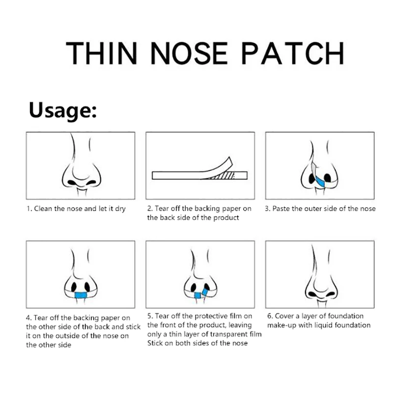Одноразовые прозрачные невидимые наклейки для носа уход за лицом ультратонкая