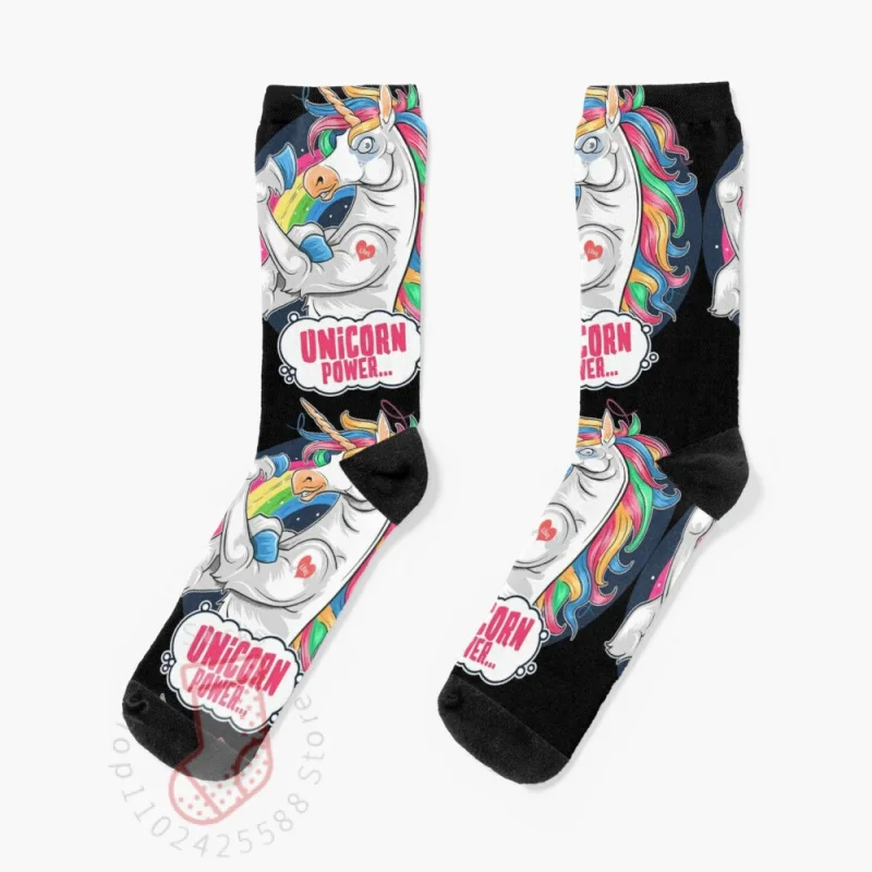 Unicorn Power - Magic Rainbow Cartoon Fantasy Socks Sports Socks Man Socks Ladies