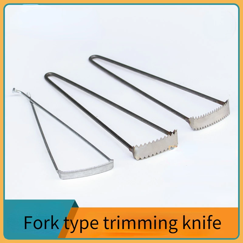 

Iron Fork Scraper Knife Pottery Clay Repair Tool with Tooth Practical Polymer Clay Molds Trimming and Shaping Supplies