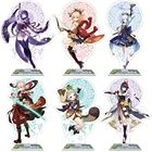 Аниме Genshin Impact экшн-фигурки акриловая модель на подставке Hutao Xiao Raiden Shogun Kokomi DIY настольный декор стоячий знак орнамент