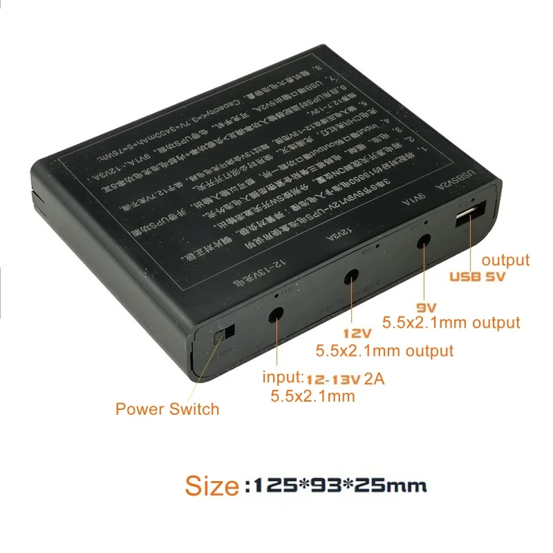 USB 5 В для постоянного тока 9 в 12 выход 6X18650 Φ блок питания маршрутизатора