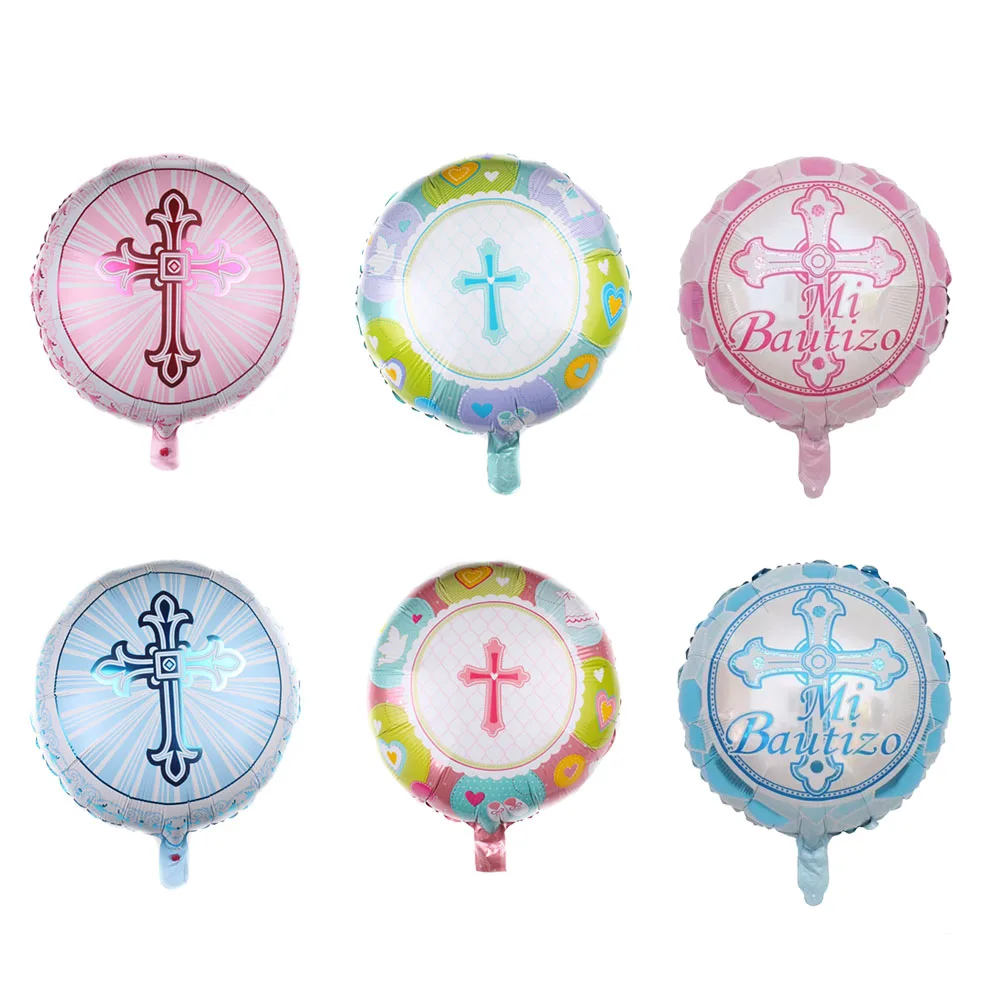 

50pcs 18inch Easter Cross Foil Helium Balloons Christening First Communion Eucharist Party Decoration Jesus Pentecost Air Globos
