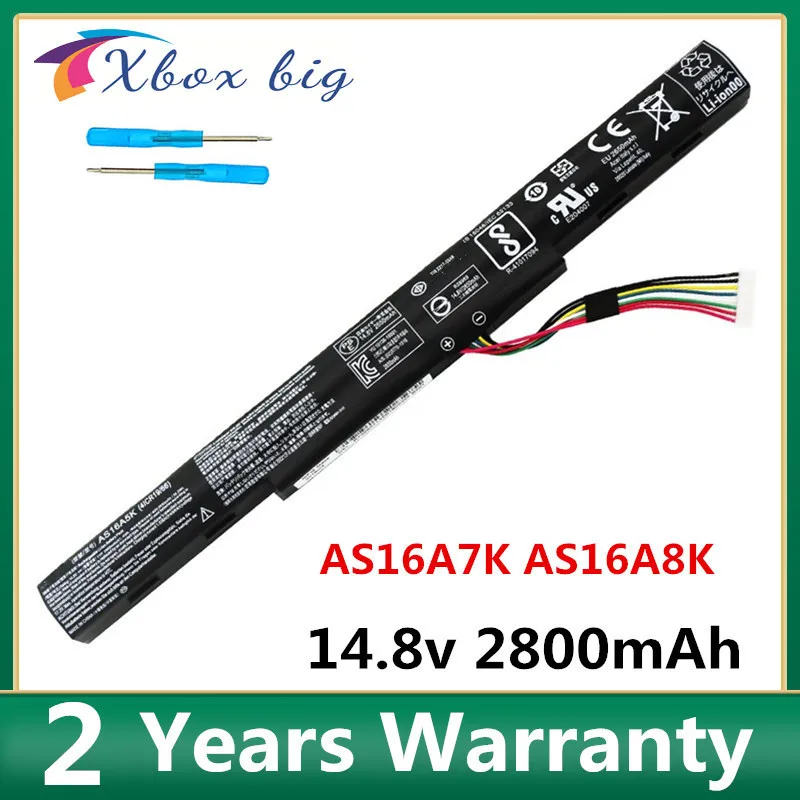 Новинка аккумулятор AS16A5K для Acer Aspire AS16A7K AS16A8K E15 задняя фотография 523G 553G 575G 774G 14 8 V