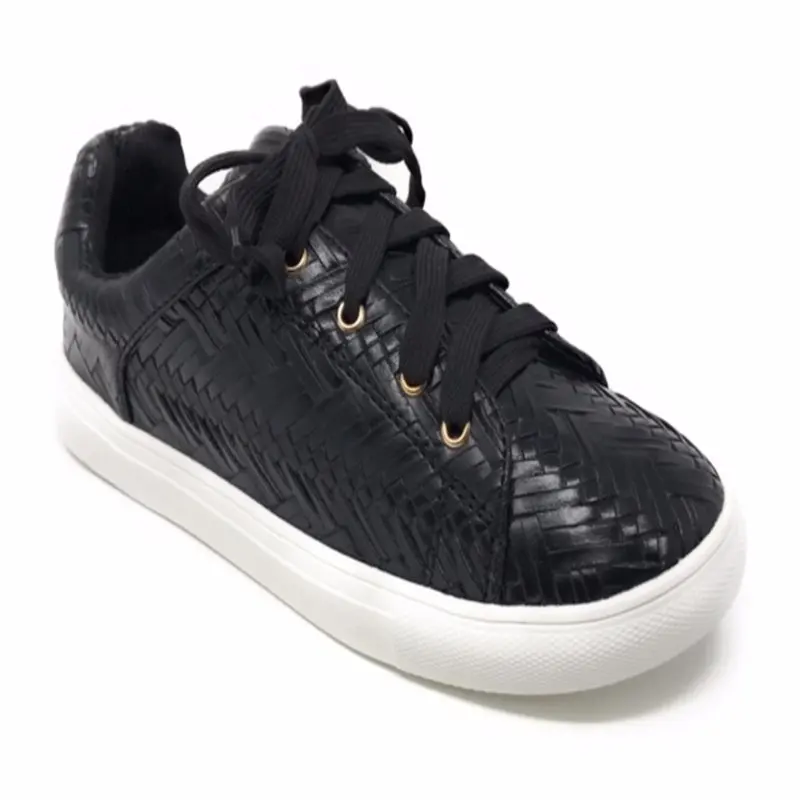 

Women's Metallic Weaved Textured Lace up Sneakers